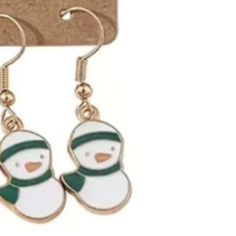 Snowman Christmas Winter Dangle Earrings NEW NWT Cute for Holiday Gifting